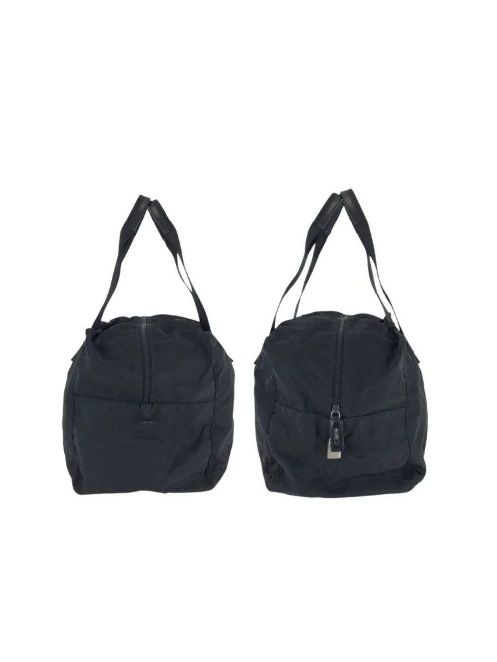 Prada Tessuto Black Silver Nylon Boston